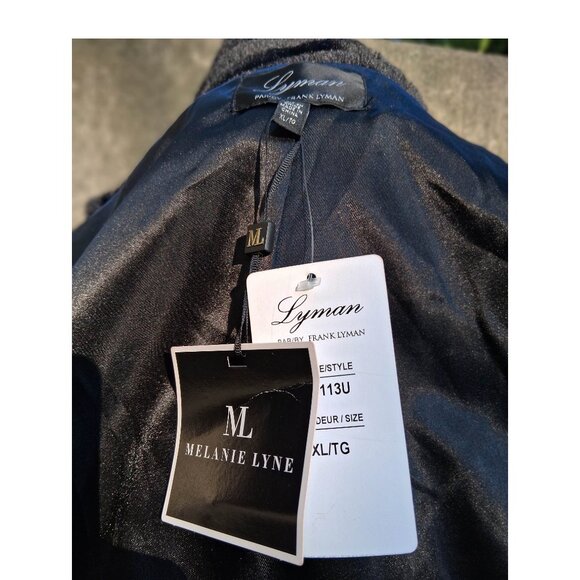 Melanie Lynn Faux Fur Jacket with Crystal broach Button XL - Picture 8 of 8